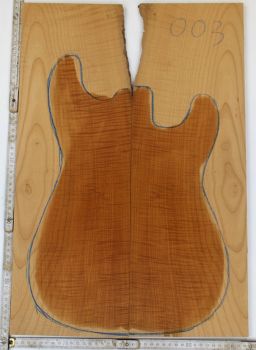 Top Sycamore / Europ. Maple, curly, "Caramel", 2-pcs. U.P. #003